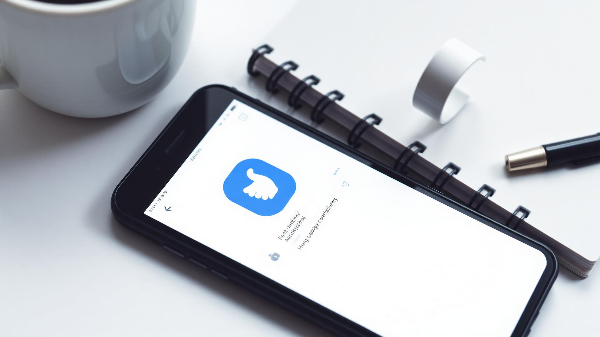 Smartphone on desk showing social media interface